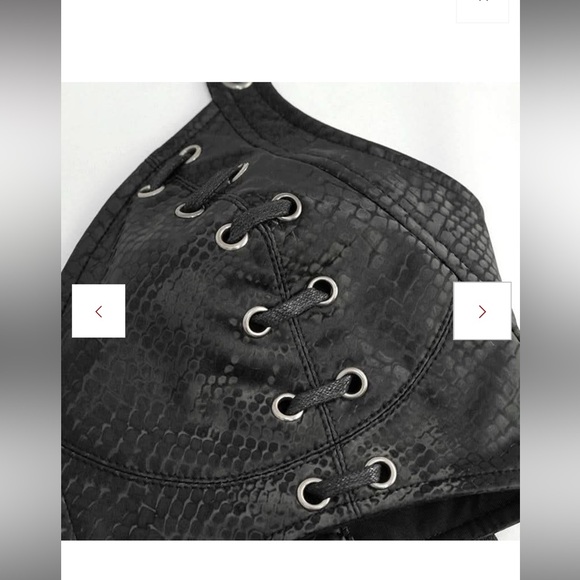 'COIL' PUNK SNAKESKIN PATTERNED BRALETTE - Picture 8 of 10